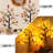 2 Pack of 24-Inch LED Lighted Artificial Fall Oak Maple Pumpkin Trees for Autumn Decor.