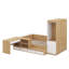 Lit plateforme double en bois avec 6 tiroirs, étagères, bureau et garde-robe-886825638