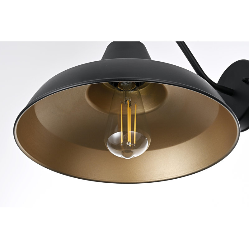 Tinsley Outdoor Wall sconce in Black, 10" H x 12" W x 15" D