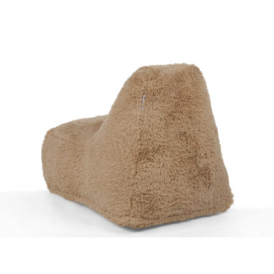 Fauteuil à billes brun en fausse fourrure
