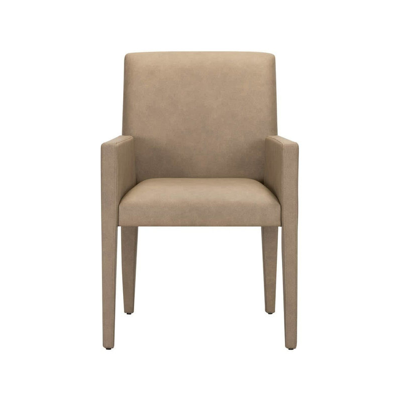 Modern Brume 24" Wide Frontier Caribou Leather Arm Chair