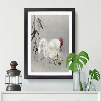 Rooster & Hen with Chicks by Watanabe Seitei - Picture Frame Graphic Art Print