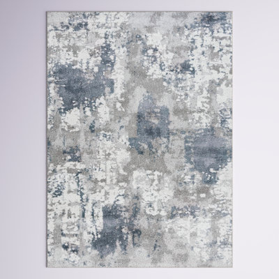 Tapis gris / bleu / blanc Hassen