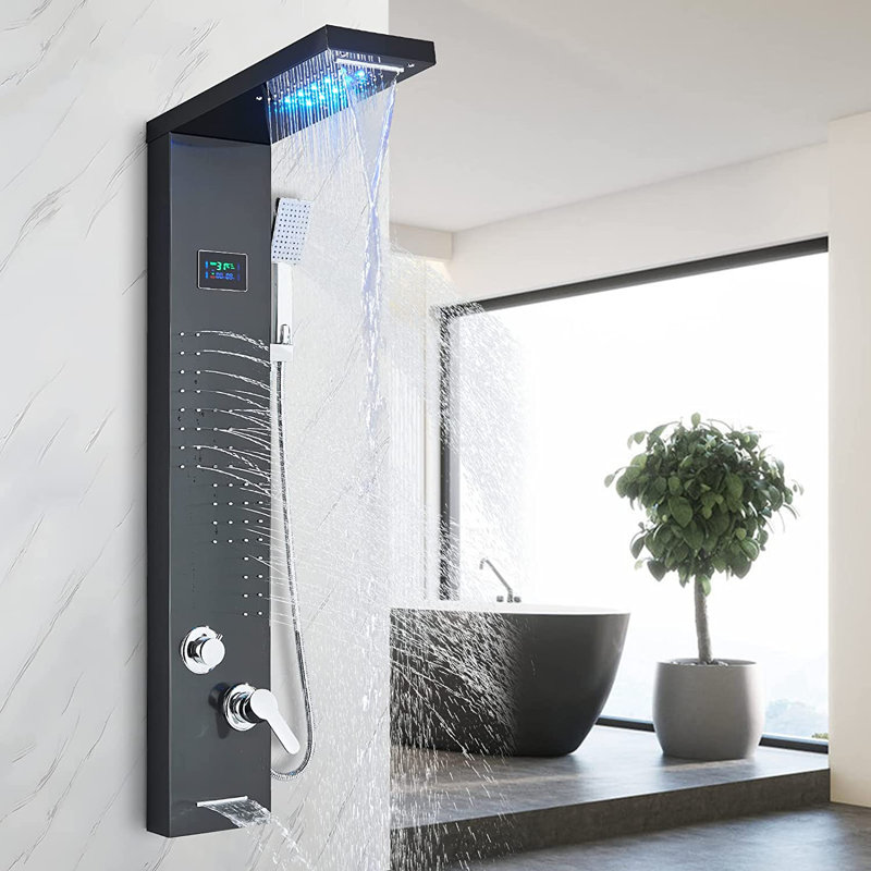 Panneau de douche 44,4 po avec pomme de douche fixe