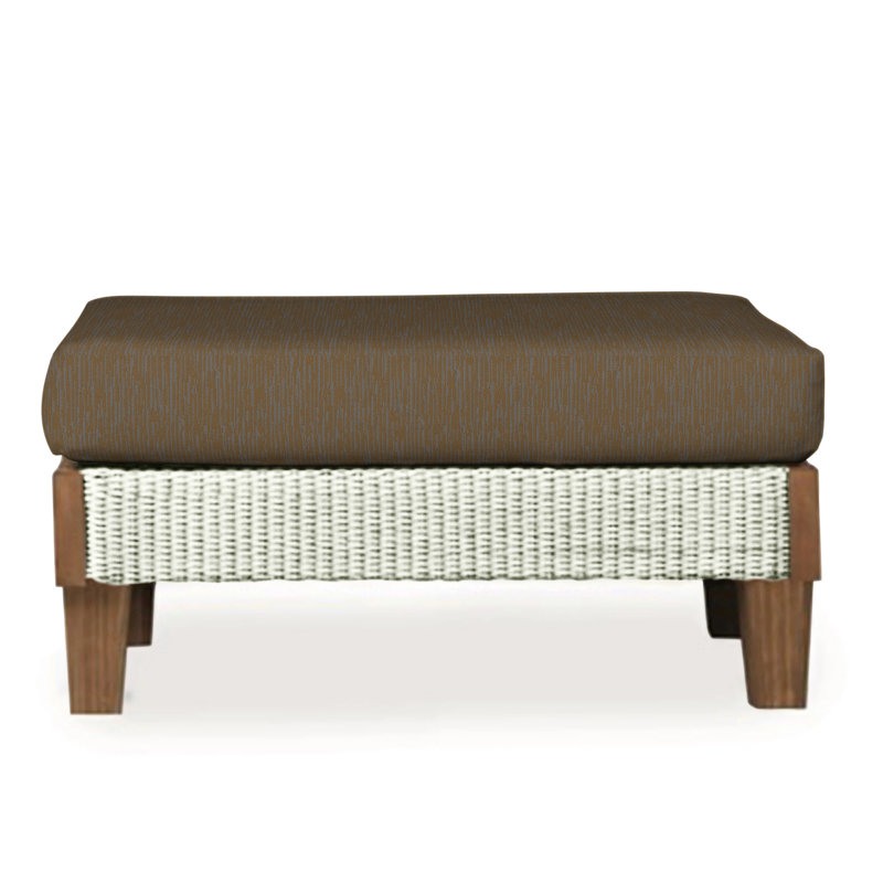 Catalina Outdoor Ottoman, Decorline Navy, Ivory