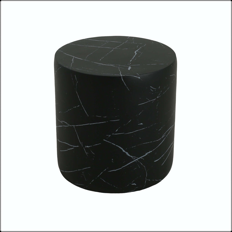 Table d'appoint d'extérieur en béton léger avec finition en marbre noir - sans assemblage
