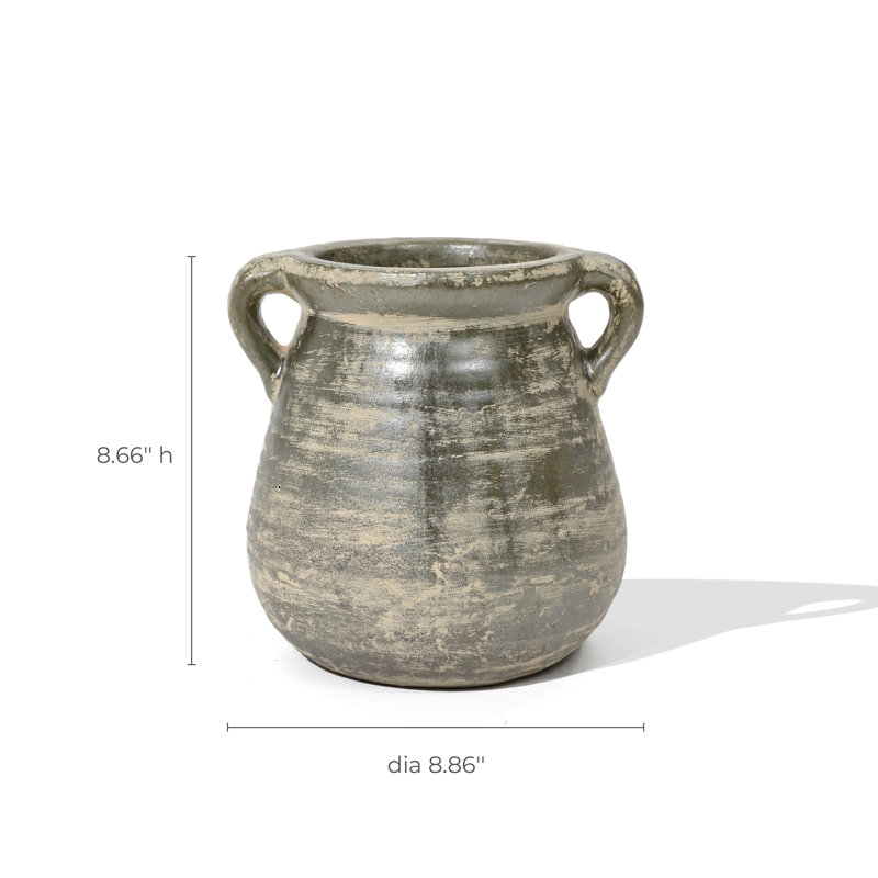 Handmade Terracotta Table Vase, 8.66" H x 8.66" W x 8.66" D