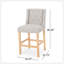 Ensemble de 2 tabourets de comptoir à oreilles capitonnés contemporains en tissu, gris clair, naturel