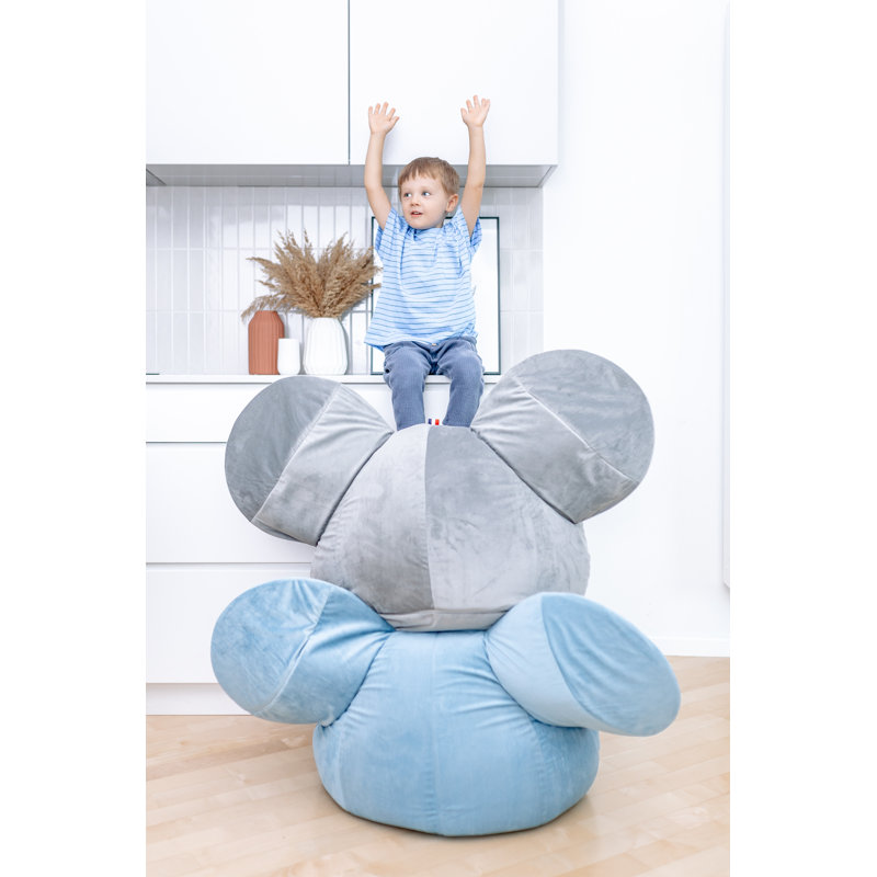 Velvet Classic Bean Bag, Grey