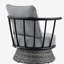 Chaise d'extérieur en osier et aluminium Novante en noir et gris foncé