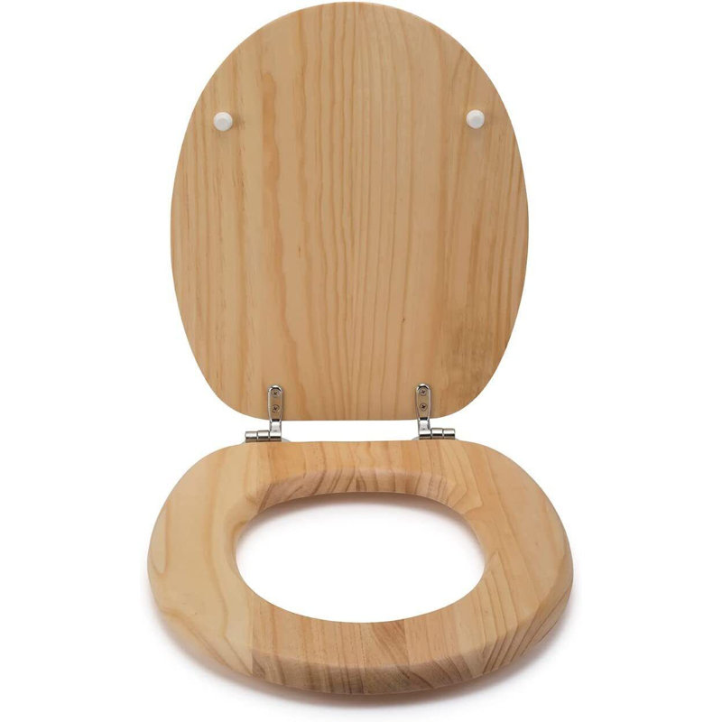 Ackryod Soft Close Elongated Standard Toilet Seat, Light Brown