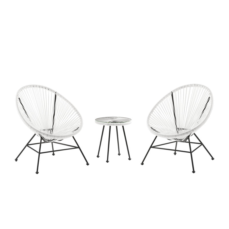 Ensemble de sièges d'extérieur 2 personnes , Blanc