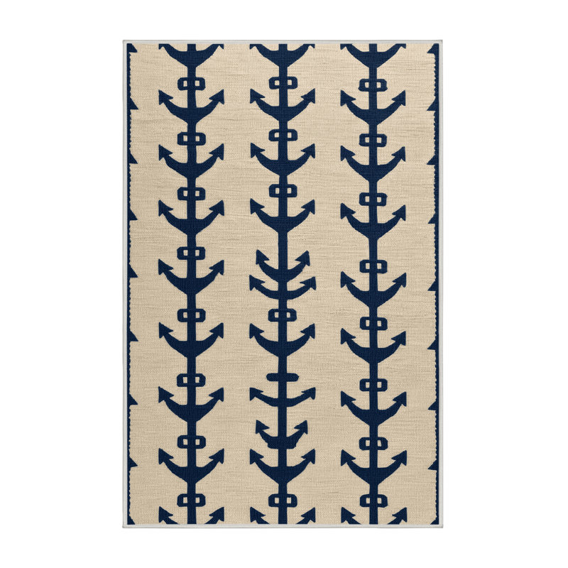  Tapis nautique lavable à ancres croisées, Rectangle 5 pi x 7 pi