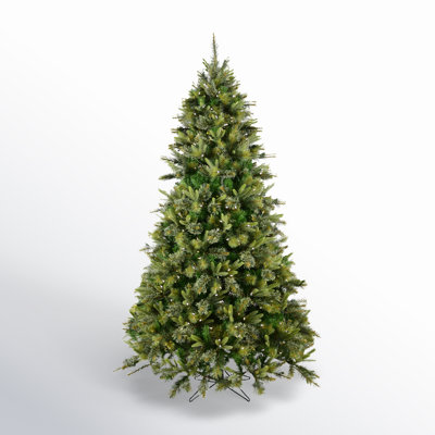 Kanhaya Flocked 12' Pre-Lit Pine Christmas Tree