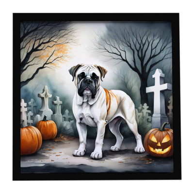 Boxer Spooky Halloween, impression sur métal encadrée