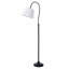 Lampadaire arqué en métal noir de 173 cm