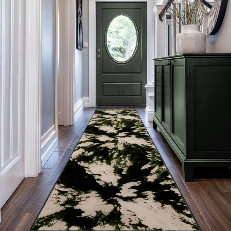 Abstract Flatweave Indoor / Outdoor Area Rug, GREEN, 160 X 230 CM