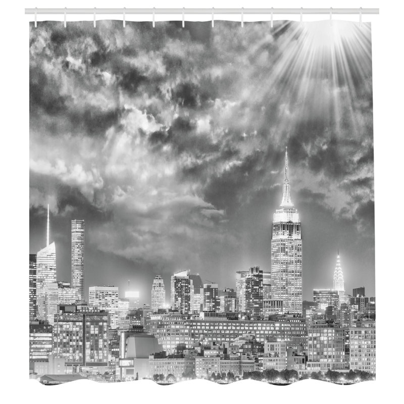 Shower Curtain with Hooks Included, 84"H x 69"W
