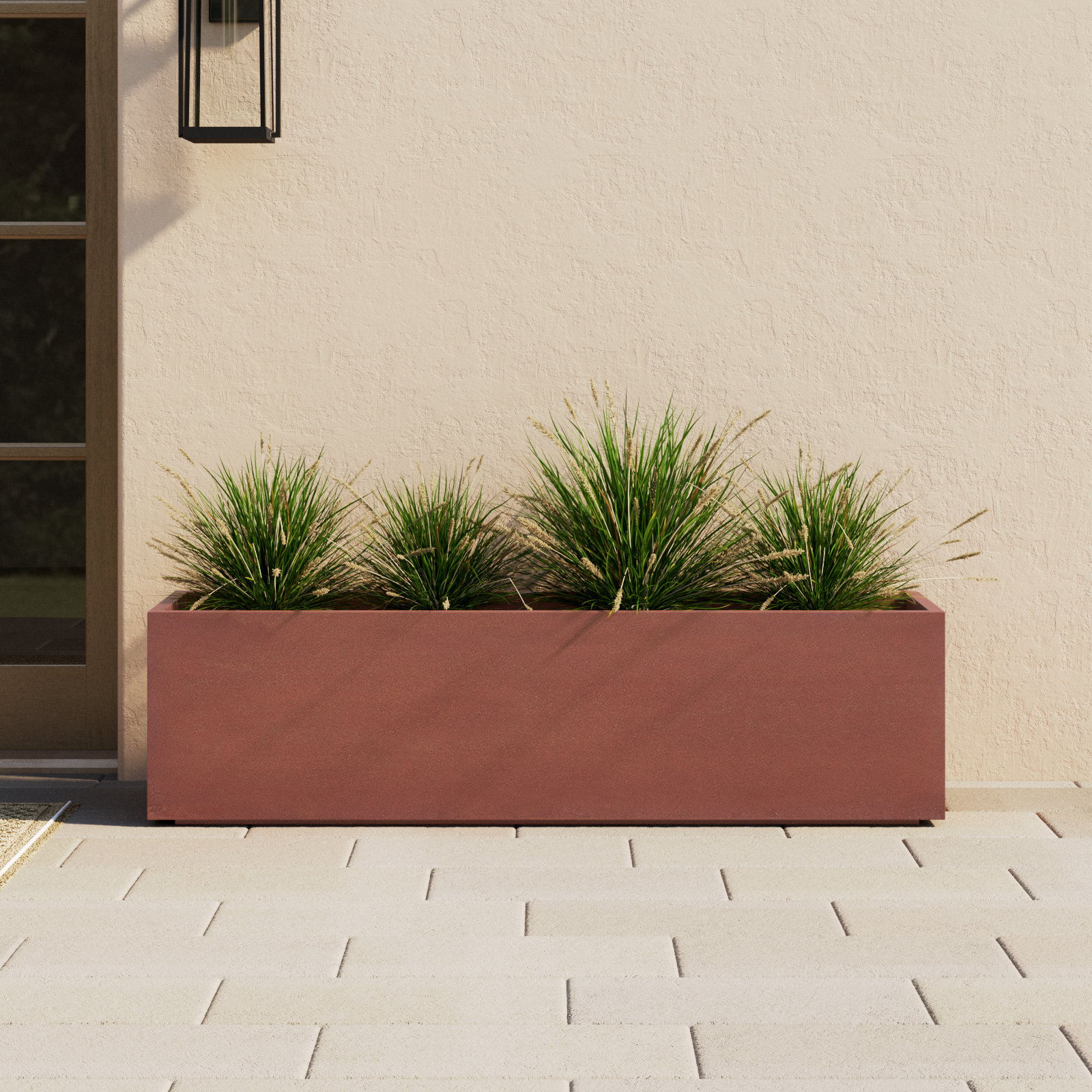Corten Steel Series Long Box Planter, 16.25" H x 60" W x 15" D