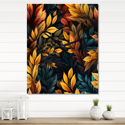 Rustic Autumn Leaves - Horloge murale rétro vintage
