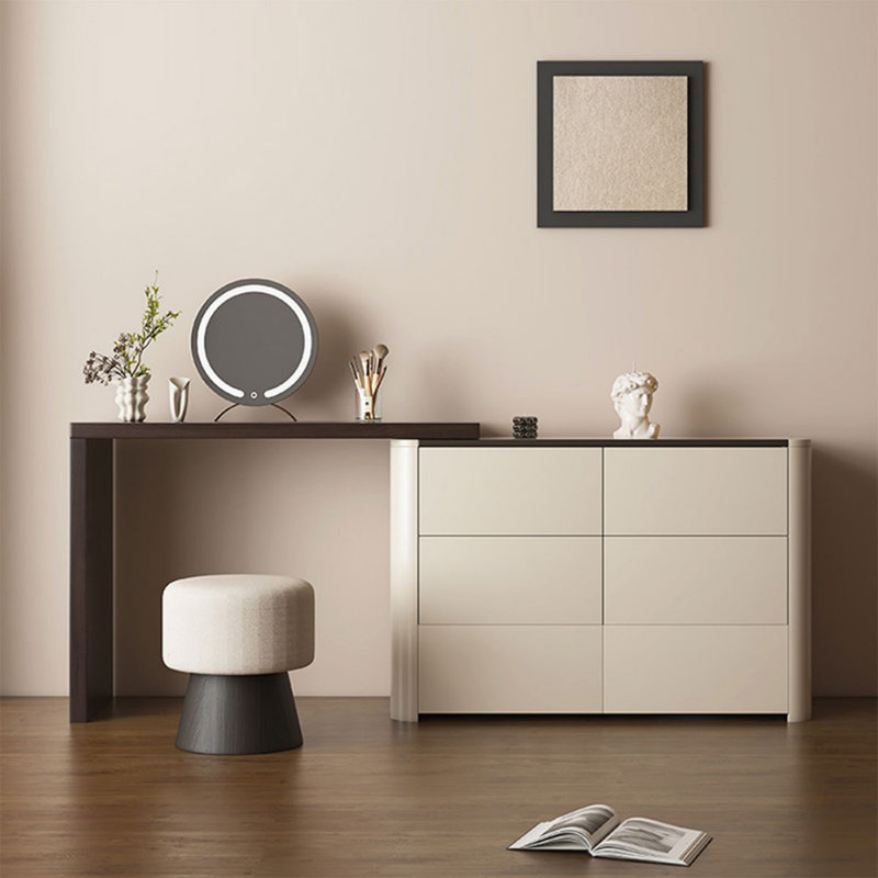 Coiffeuse avec miroir lumineux, 6 tiroirs