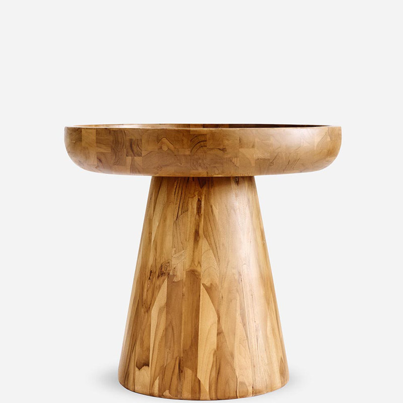 Batea Solid Wood End Table, Natural