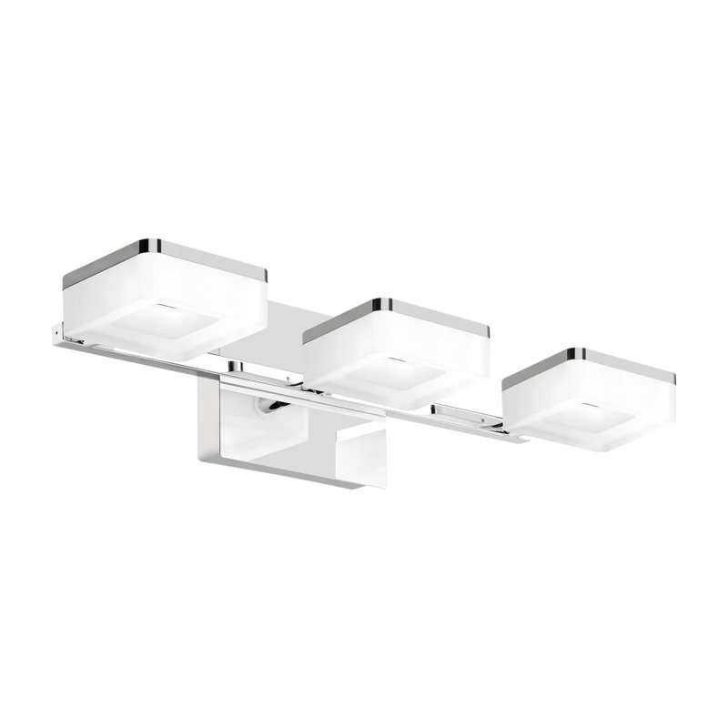 3-Light Bathroom Dimmable LED Vanity Light, White