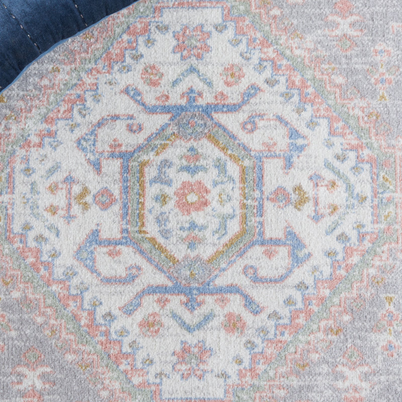 Tapis beige / bleu rose Beecher Bayside 118, Tapis de couloir 2 pi 2 po x 10 pi