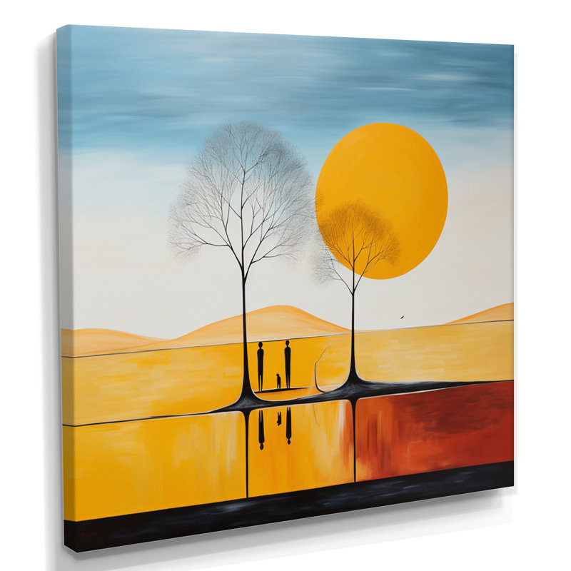 Eliana - Paysage abstrait, impression d'art mural, Toile tendue, H 16 po x l 16 po x P 1 po