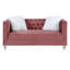 Causeuse Addiel avec 2 coussins en velours gris-1308171751