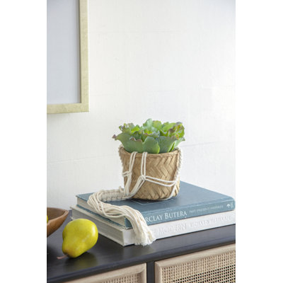Ensemble de 2 pots à fleurs suspendus 5 po x 5 po x 4,5 po de style bohémien