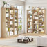 74"h X 59"w 6-tier Large Wood Storage Bookcase (set Of 2)