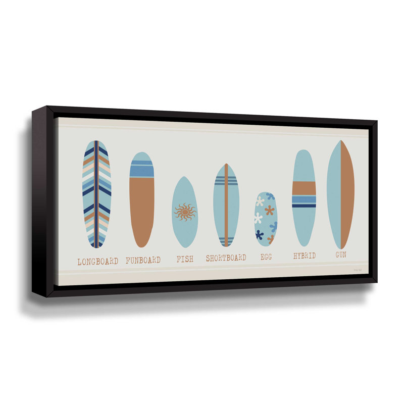 Planches de surf A Pleasant Gallery, Cadre flottant noir, H 12 po x l 24 po x P 2 po