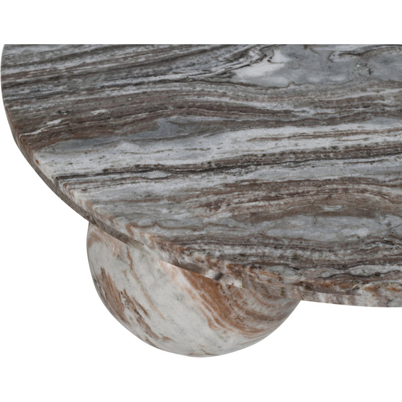 Hizki Marble Top Coffee Table, Brown