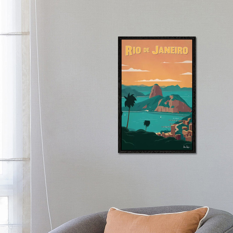 Rio De Janiero - Painting on Canvas, Black Framed, 66.04cm H x 45.72cm W x 3.81cm D