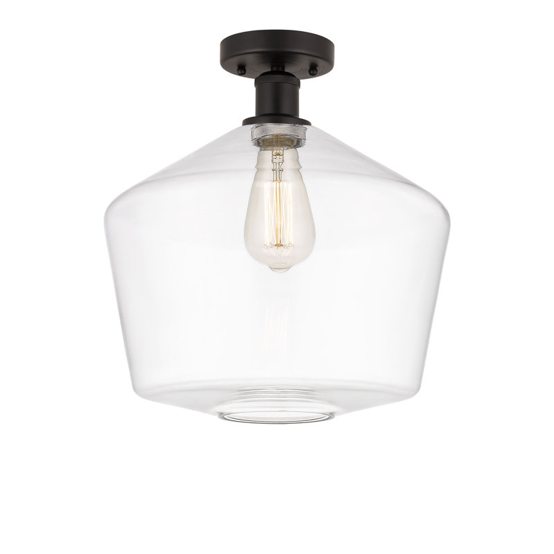 Amylea Glass Semi Flush Mount, Clear, Oil Rubbed Bronze