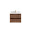 Meuble-lavabo simple en teck flottant 30 po avec plateau en quartz Sonoma-101178529