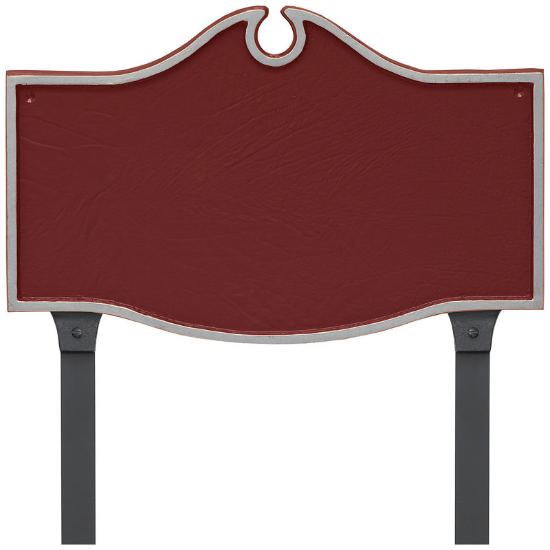 Plaque d’adresse murale sur 1 ligne colonial, Rouge brique / argent