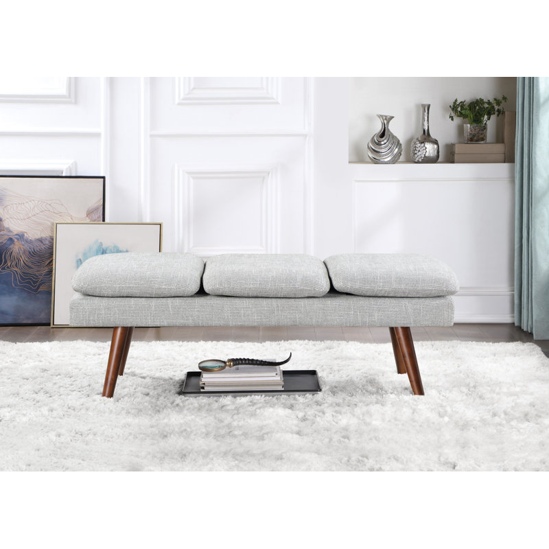 Banc Mid-Century Raynika, Gris