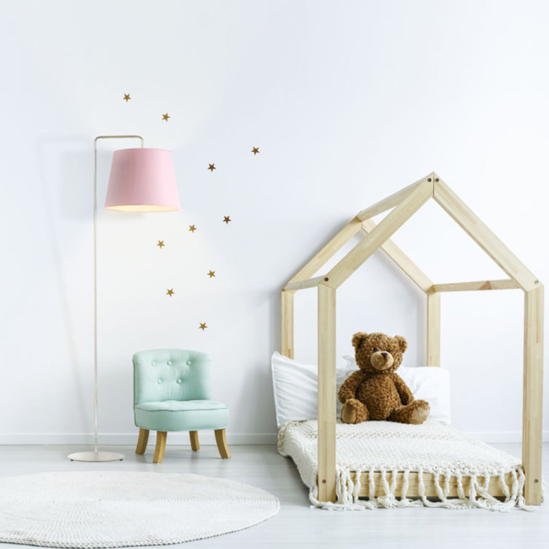Janissa 156cm Traditional Floor Lamp, White, Red
