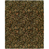 Wool Floral Area Rug in Brown