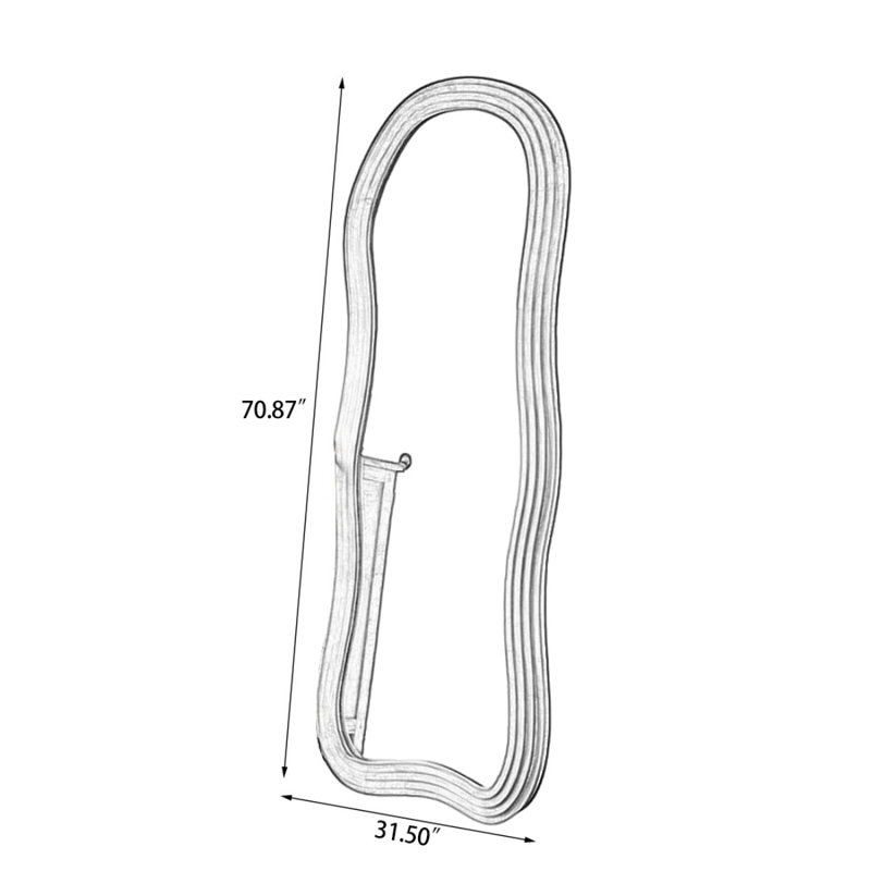 Free Form Manufactured Wood Full Length Mirrors, 70.87" H x 31.5" W
