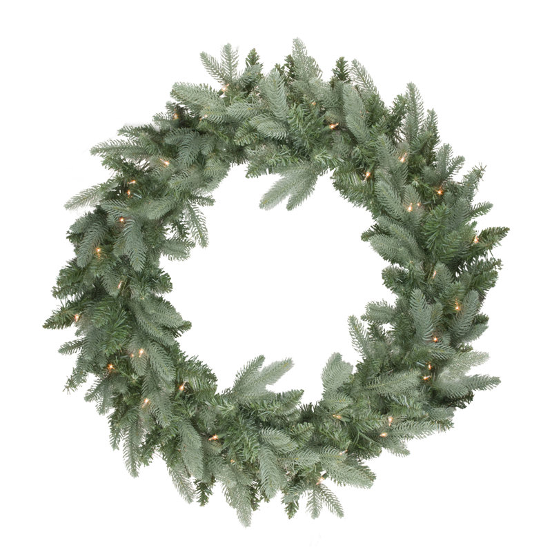 Couronne de Noël artificielle pré-éclairée en sapin Washington Frasier - lumières claires, 24 po