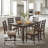 Mereworth 7 Piece Dining Table Set | Rectangular Wood Top and 6 Ladder-Back Chairs | Dual Tone Weathered White Brown-935137874-931307553
