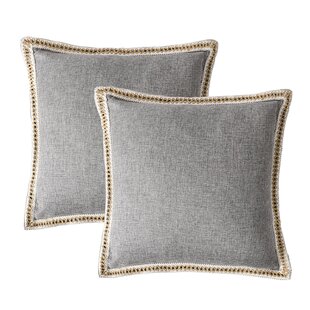 Farmhouse Textured Small Lumbar Chair Pillow Covers with Stitched Edges 12  x 20 inch Heather Dark Grey Set of 2/ Velvet Soft Chenille Cushion Covers