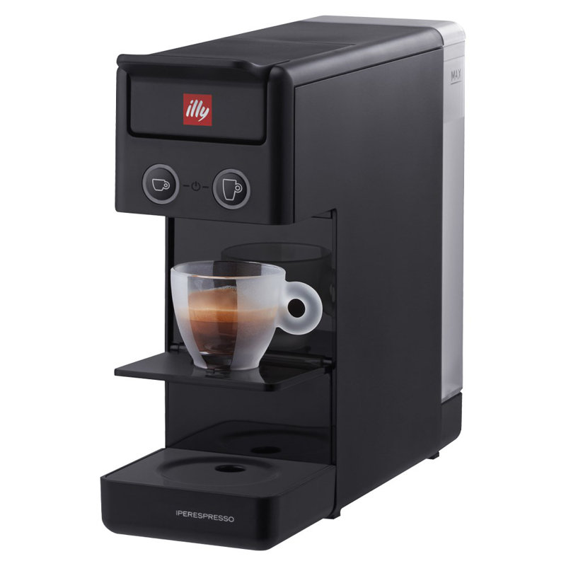 illy Y3.3 Single Serve Espresso and Coffee Capsule Machine, Black