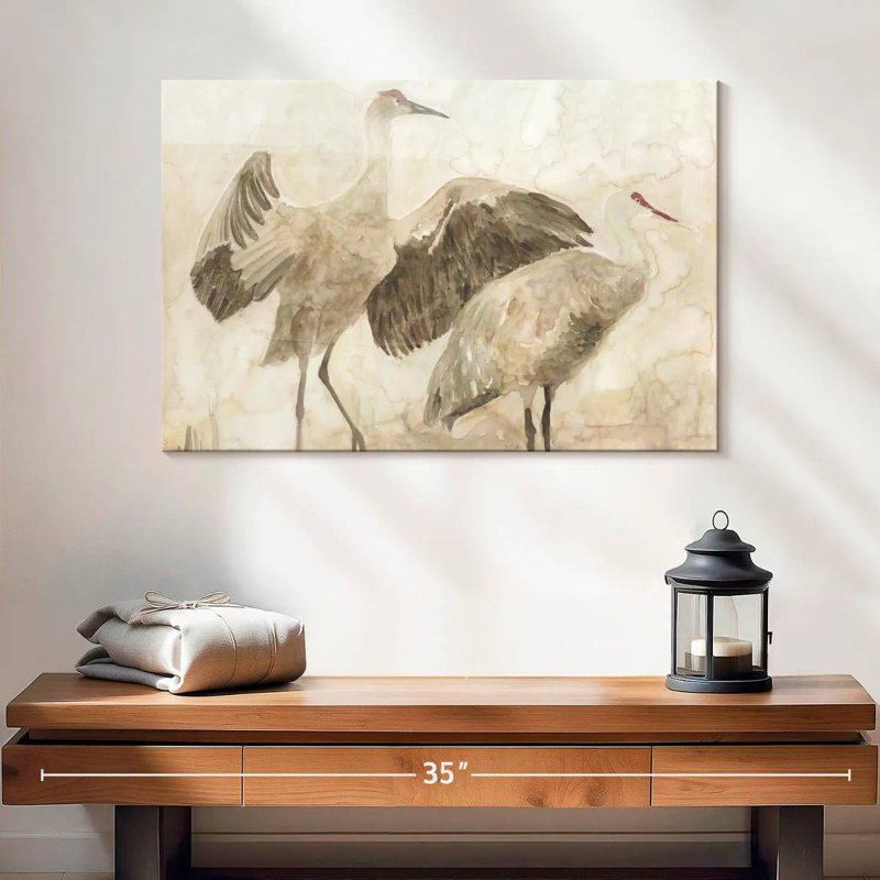Brampt Two Sandhill Cranes, 16" H x 24" W