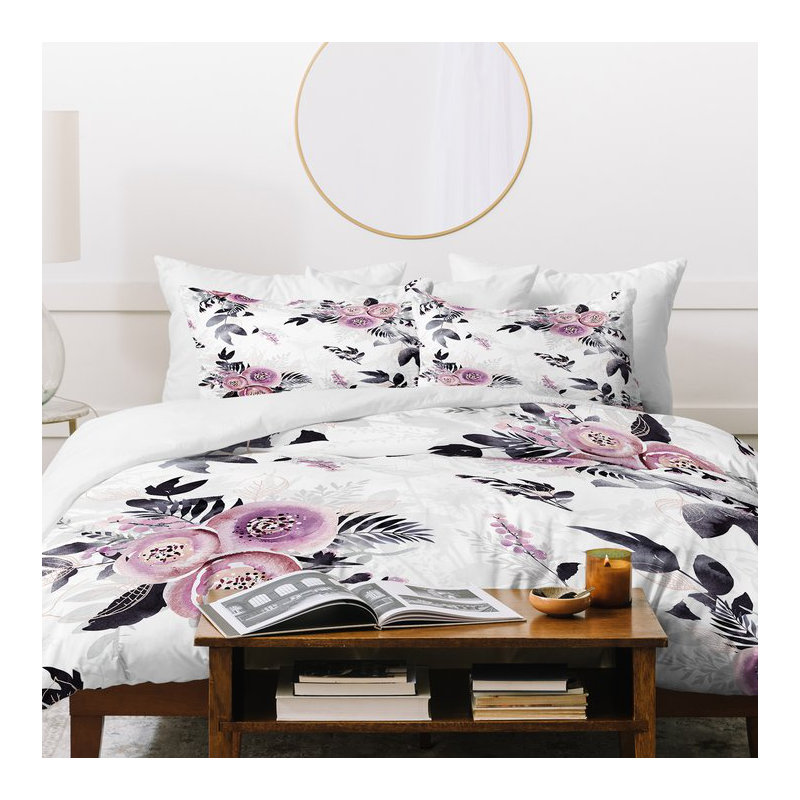 Ensemble de housse de couette Iveta Abolina, Housse de couette pour grand lit et 2 taies décor