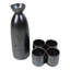 Carafe à saké en porcelaine noire 9 oz et 4 tasses à ochoko Tetsu Kesho