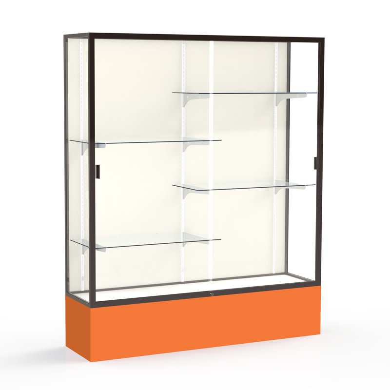 Spirit Series 72'' H x 60'' W Metal Display Cases, Dark Bronze, Plaque Fabric, Orange